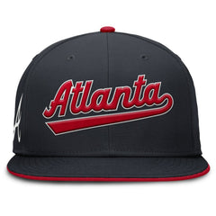 Atlanta Braves Nike Primetime Dri-FIT Round Bill True Fitted Hat - Navy - Nike Sale