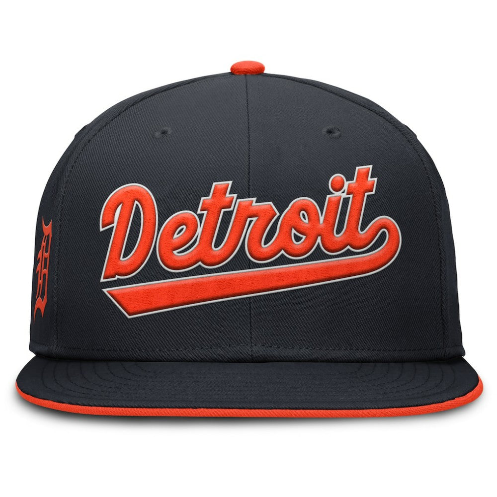 Detroit Tigers Nike Primetime Dri-FIT Round Bill True Fitted Hat - Navy - Nike on Sale