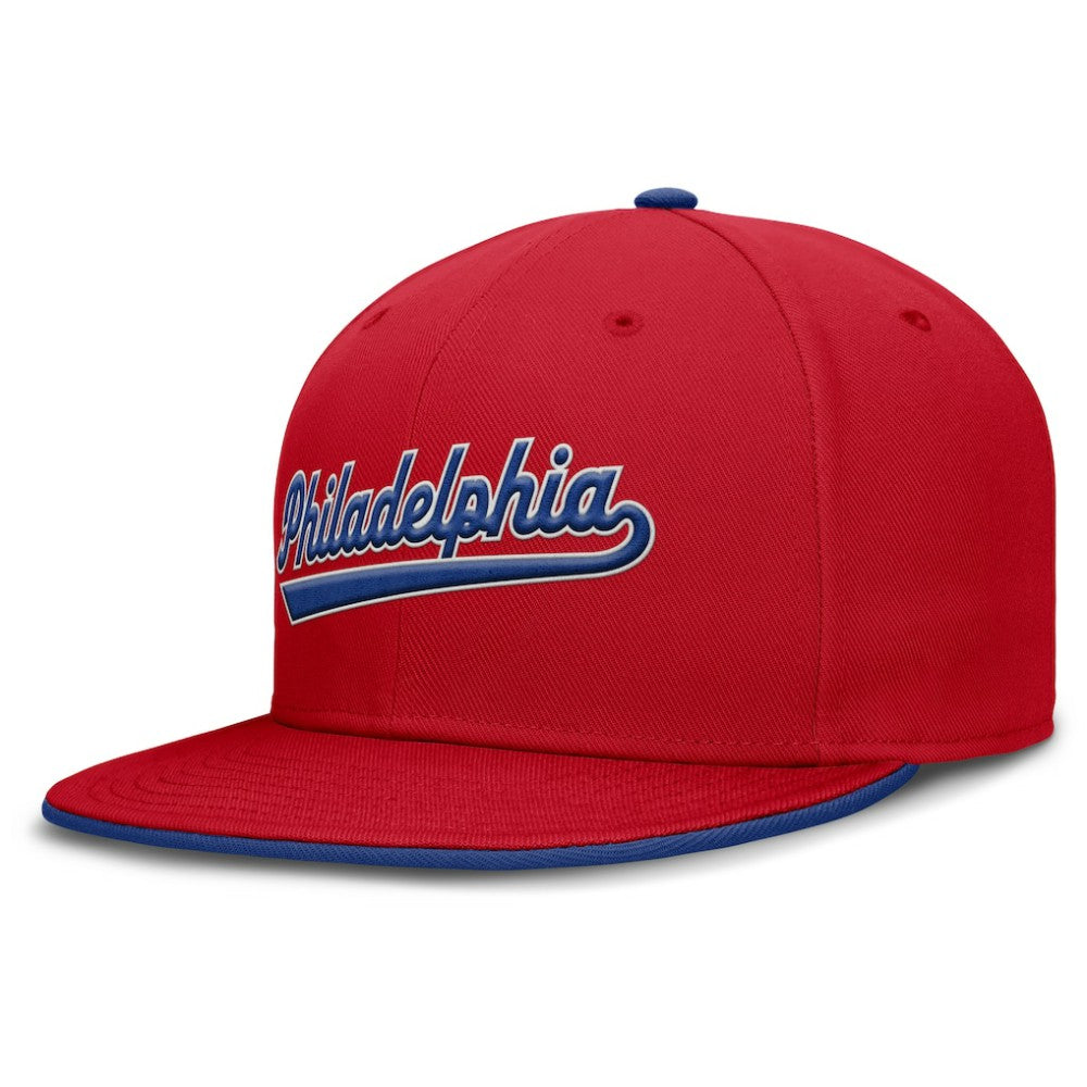 Philadelphia Phillies Nike Primetime Dri-FIT Round Bill True Fitted Hat - Red - Nike on Sale