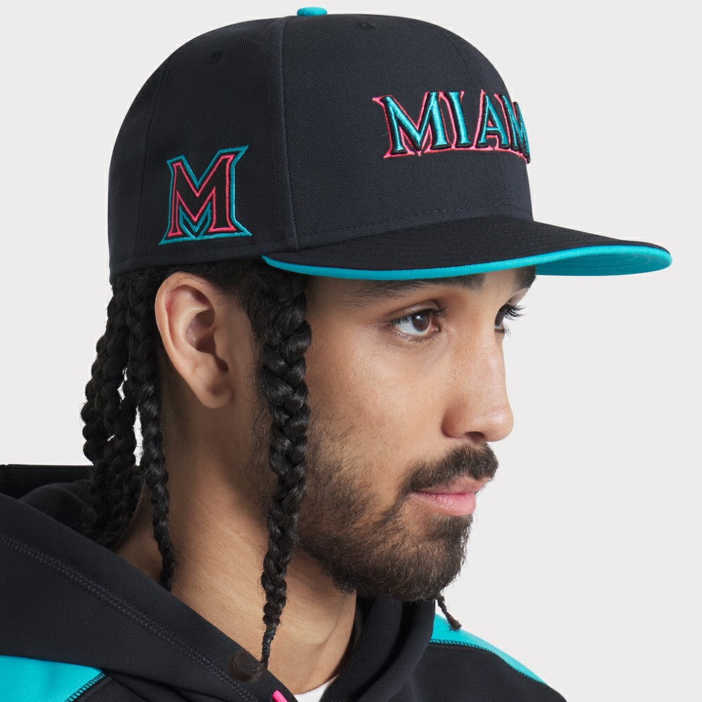 Miami Marlins Nike 2025 City Connect Performance Fitted Hat - Black - Nike Online