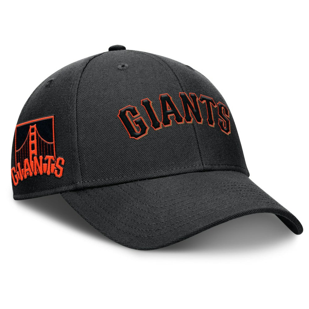 San Francisco Giants Nike Rise Gaberdine Adjustable Hat - Black - Nike Sale