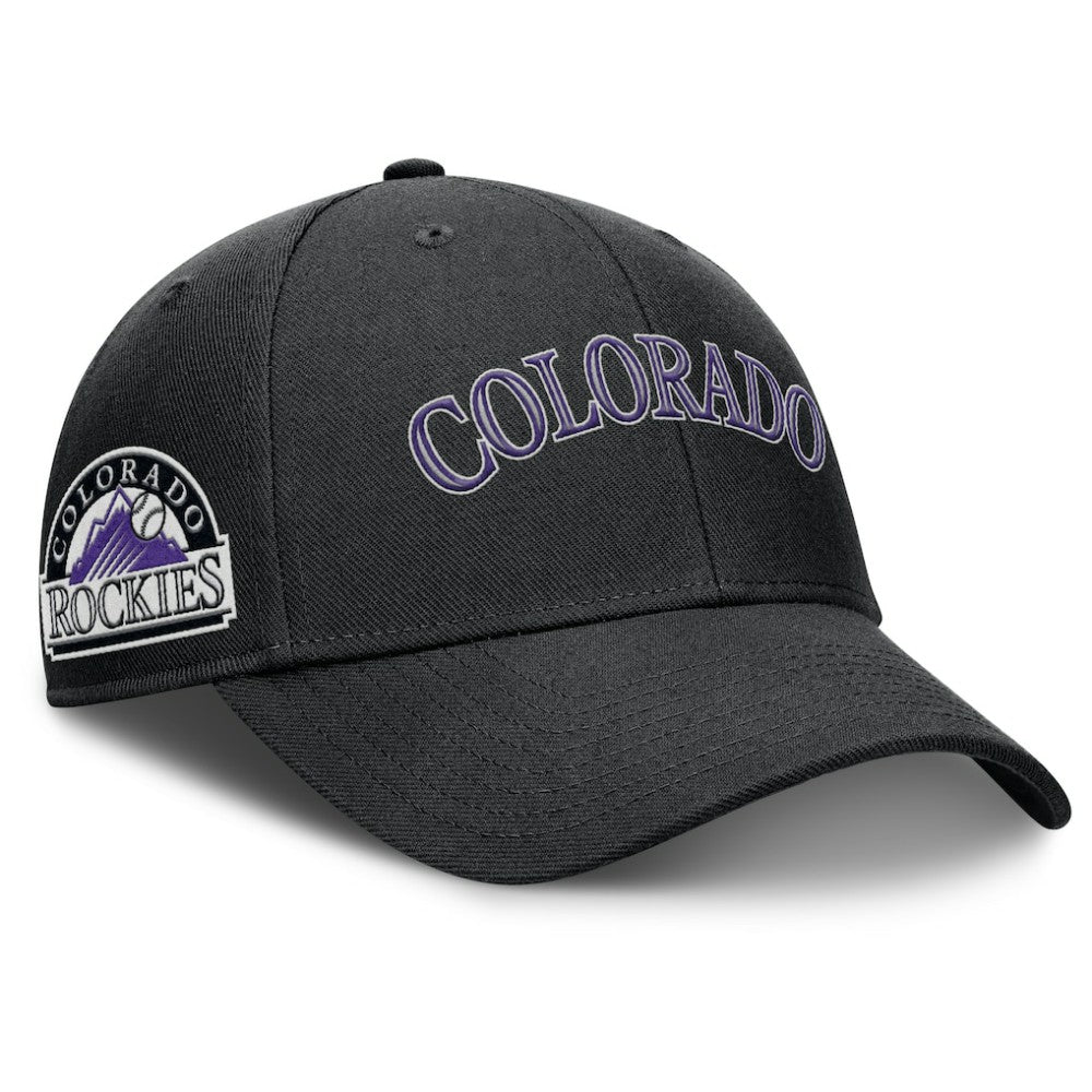 Colorado Rockies Nike Rise Gaberdine Adjustable Hat - Black - Nike on Sale