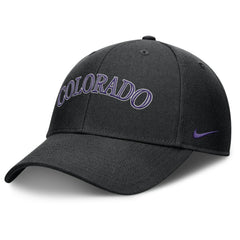 Colorado Rockies Nike Rise Gaberdine Adjustable Hat - Black - Nike on Sale
