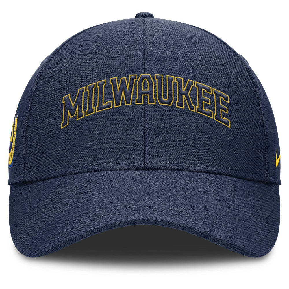 Milwaukee Brewers Nike Rise Gaberdine Adjustable Hat - Navy - Nike Lifestyle