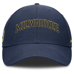 Milwaukee Brewers Nike Rise Gaberdine Adjustable Hat - Navy - Nike Lifestyle