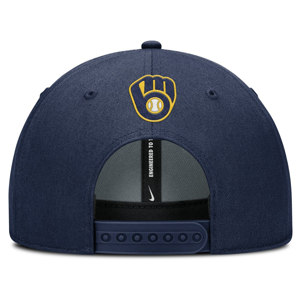 Milwaukee Brewers Nike Rise Gaberdine Adjustable Hat - Navy - Nike Lifestyle