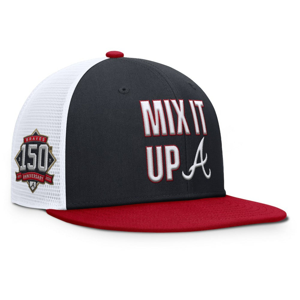 Atlanta Braves Nike Pro Performance Trucker Snapback Hat - Navy/Red - Nike on Sale