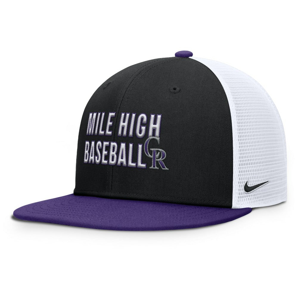 Colorado Rockies Nike Pro Trucker Snapback Hat - Black - Nike Discount