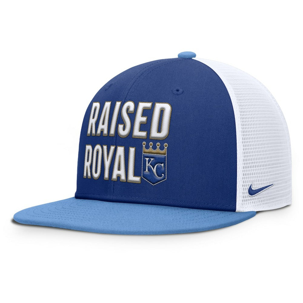 Kansas City Royals Nike Pro Performance Trucker Snapback Hat - Royal/Light Blue - Nike Discount