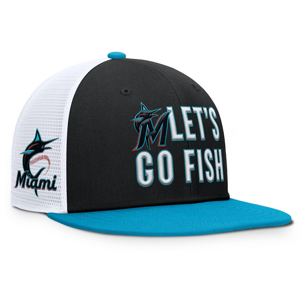 Miami Marlins Nike Pro Performance Trucker Snapback Hat - Black/Light Blue - Nike Sale