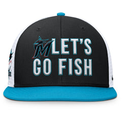 Miami Marlins Nike Pro Performance Trucker Snapback Hat - Black/Light Blue - Nike Sale