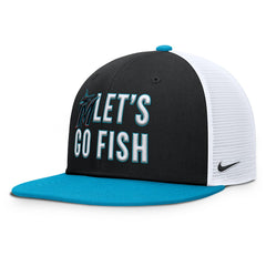 Miami Marlins Nike Pro Performance Trucker Snapback Hat - Black/Light Blue - Nike Sale