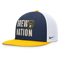Milwaukee Brewers Nike Pro Trucker Snapback Hat - Navy - Nike Online