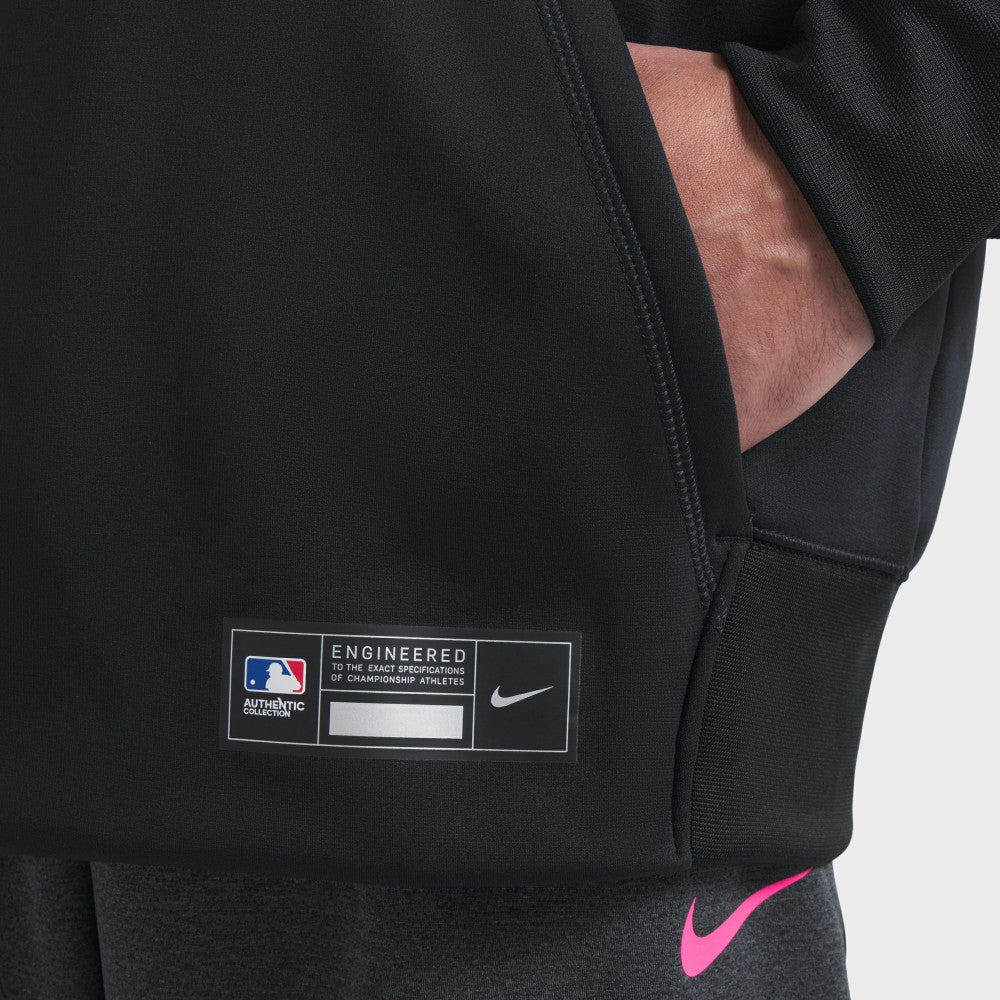 Miami Marlins Nike 2025 City Connect Authentic Collection Therma Pullover Hoodie - Black - Nike Lifestyle