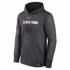 New York Mets Nike Authentic Collection City Connect Therma Pullover Hoodie - Anthracite - Nike Online