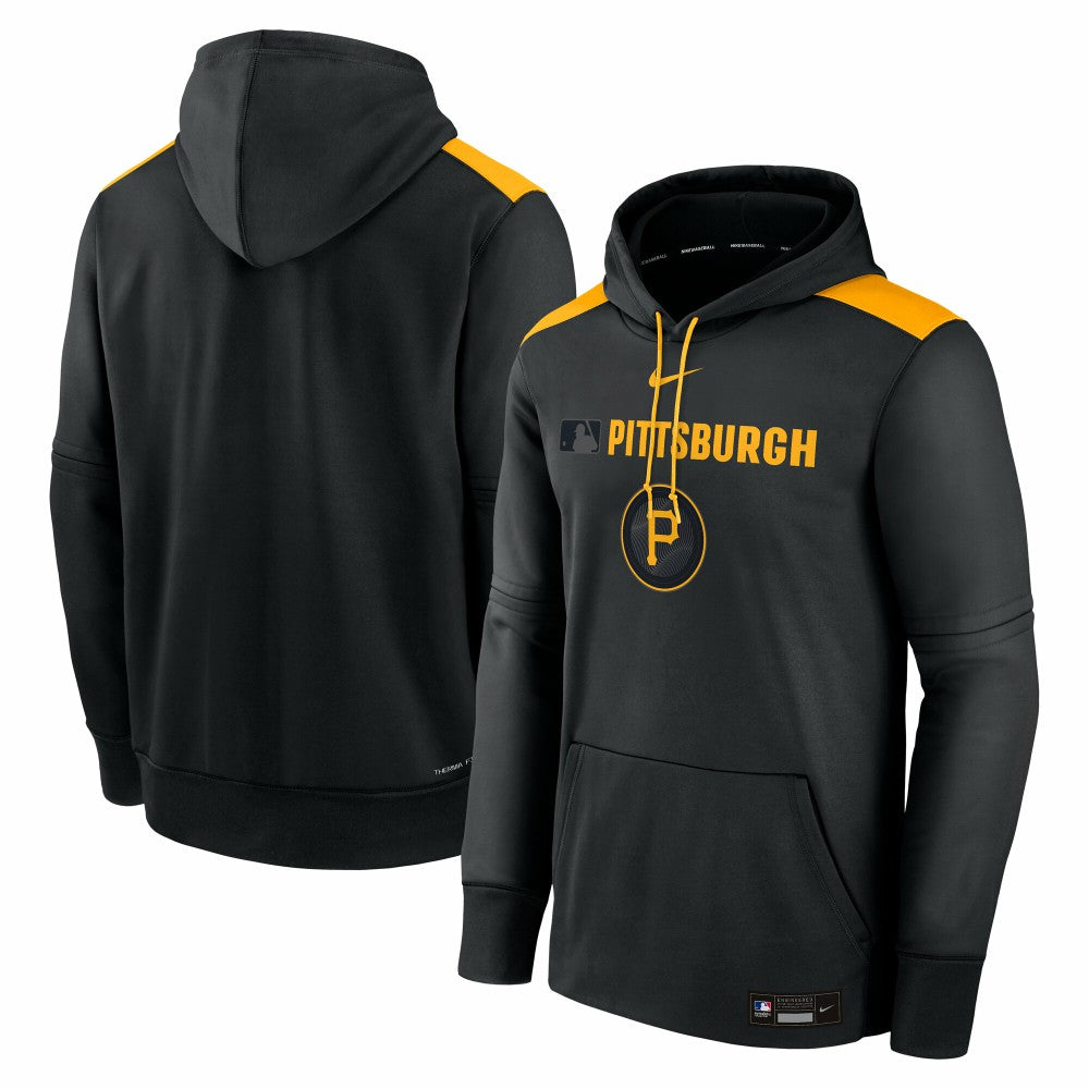 Pittsburgh Pirates Nike Authentic Collection City Connect Therma Pullover Hoodie - Black - Nike Lifestyle