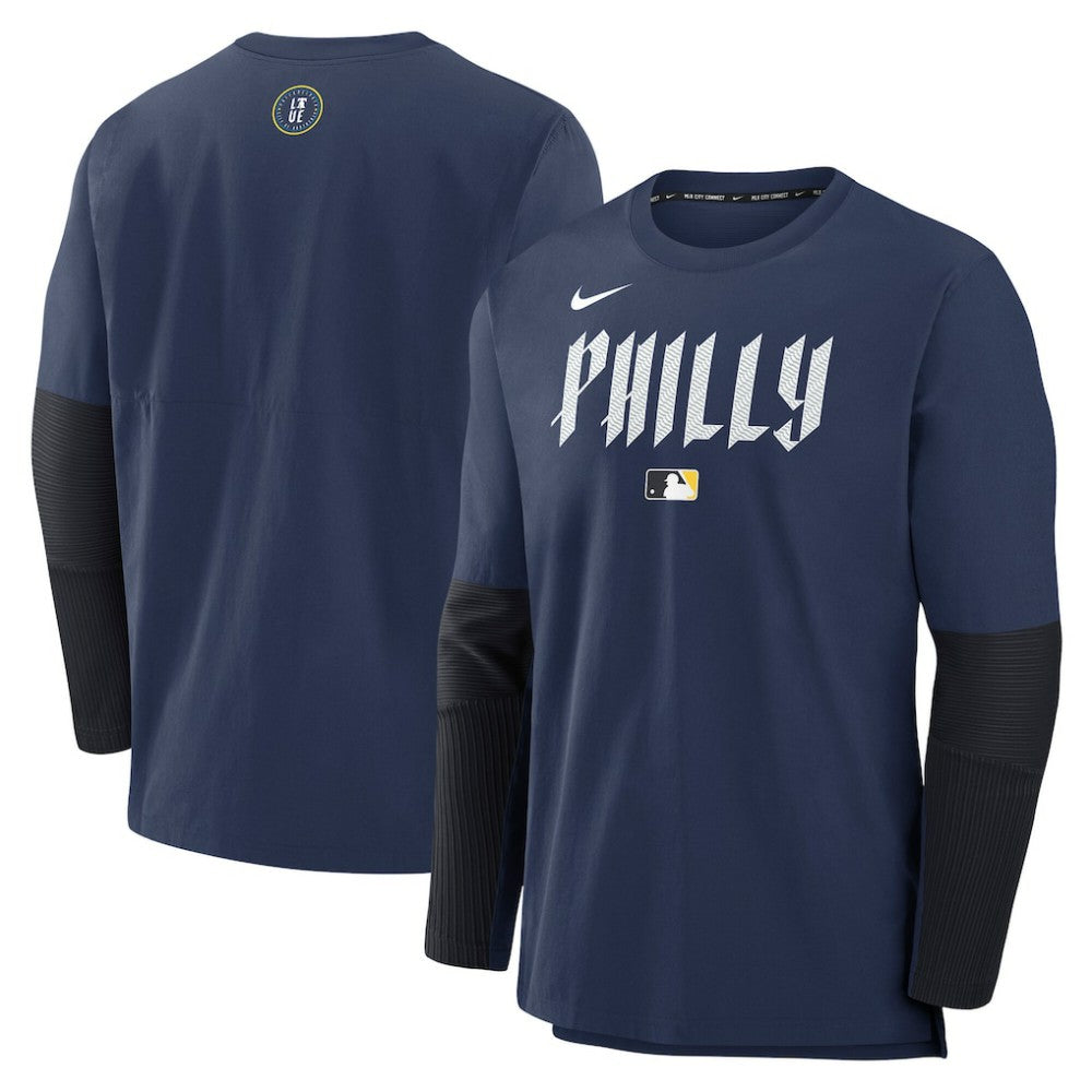 Philadelphia Phillies Nike 2025 City Connect Authentic Collection Player Dri-FIT Lightweight Pullover - Navy - Nike on Sale