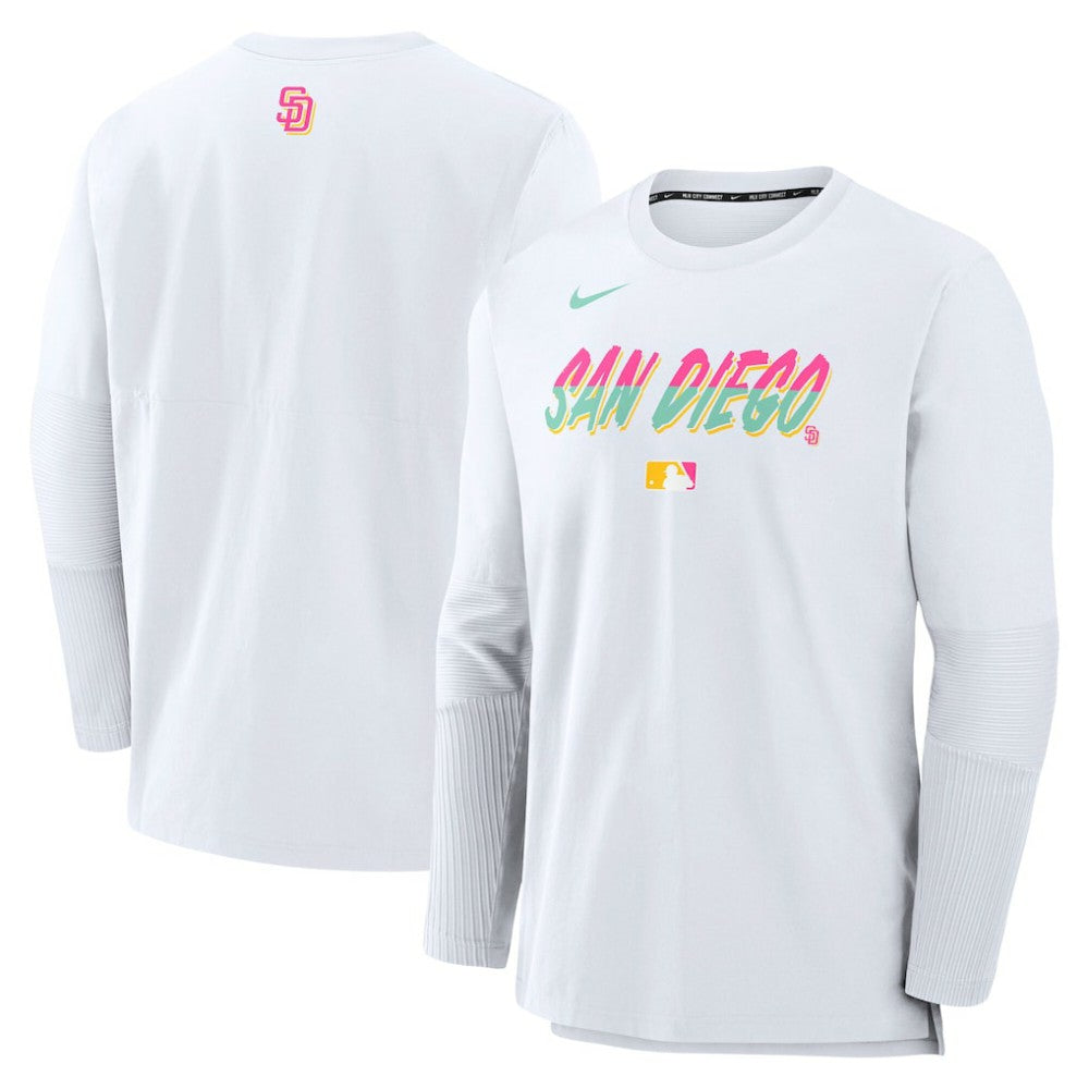 San Diego Padres Nike 2025 City Connect Authentic Collection Player Dri-FIT Lightweight Pullover - White - Nike Sale