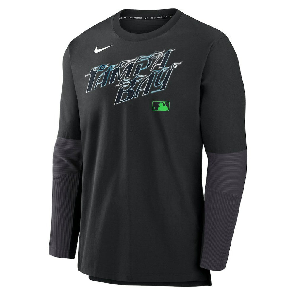 Tampa Bay Rays Nike 2025 City Connect Authentic Collection Player Dri-FIT Lightweight Pullover - Black - Nike on Sale