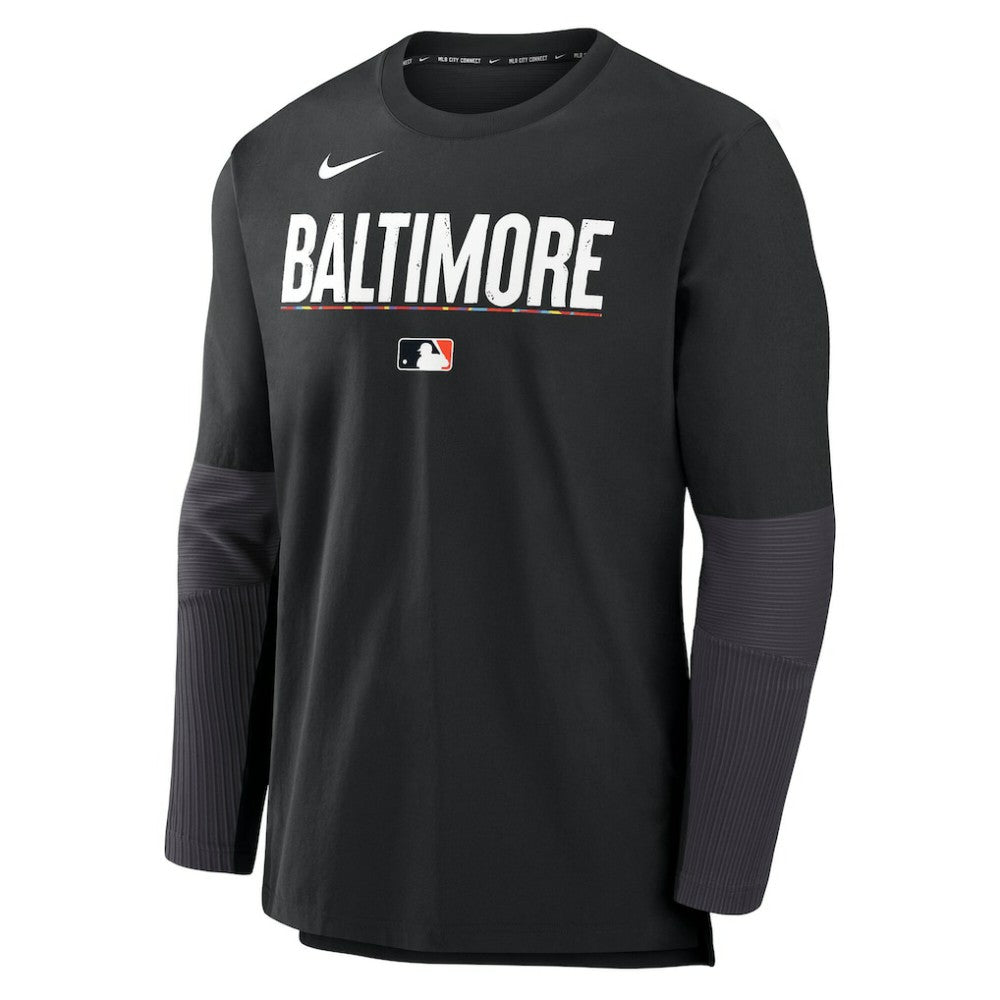 Baltimore Orioles Nike 2025 City Connect Authentic Collection Player Dri-FIT Lightweight Pullover - Black - Nike on Sale