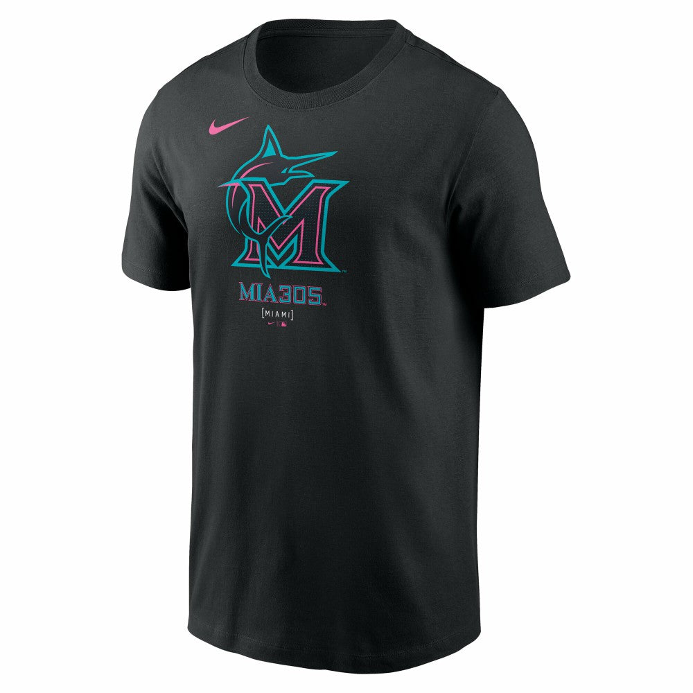 Miami Marlins Nike 2025 City Connect Large Logo T-Shirt - Black - Nike Discount