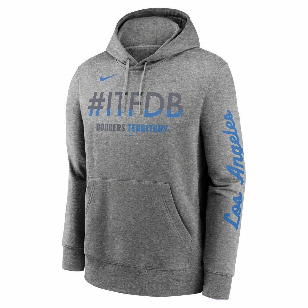 Los Angeles Dodgers Nike City Connect Club Hoodie - Heather Charcoal - Nike Lifestyle