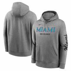Miami Marlins Nike City Connect Club Hoodie - Heather Charcoal - Nike Sale