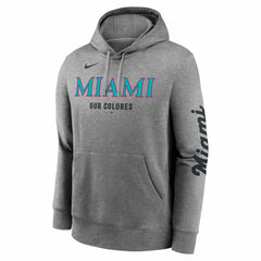 Miami Marlins Nike City Connect Club Hoodie - Heather Charcoal - Nike Sale
