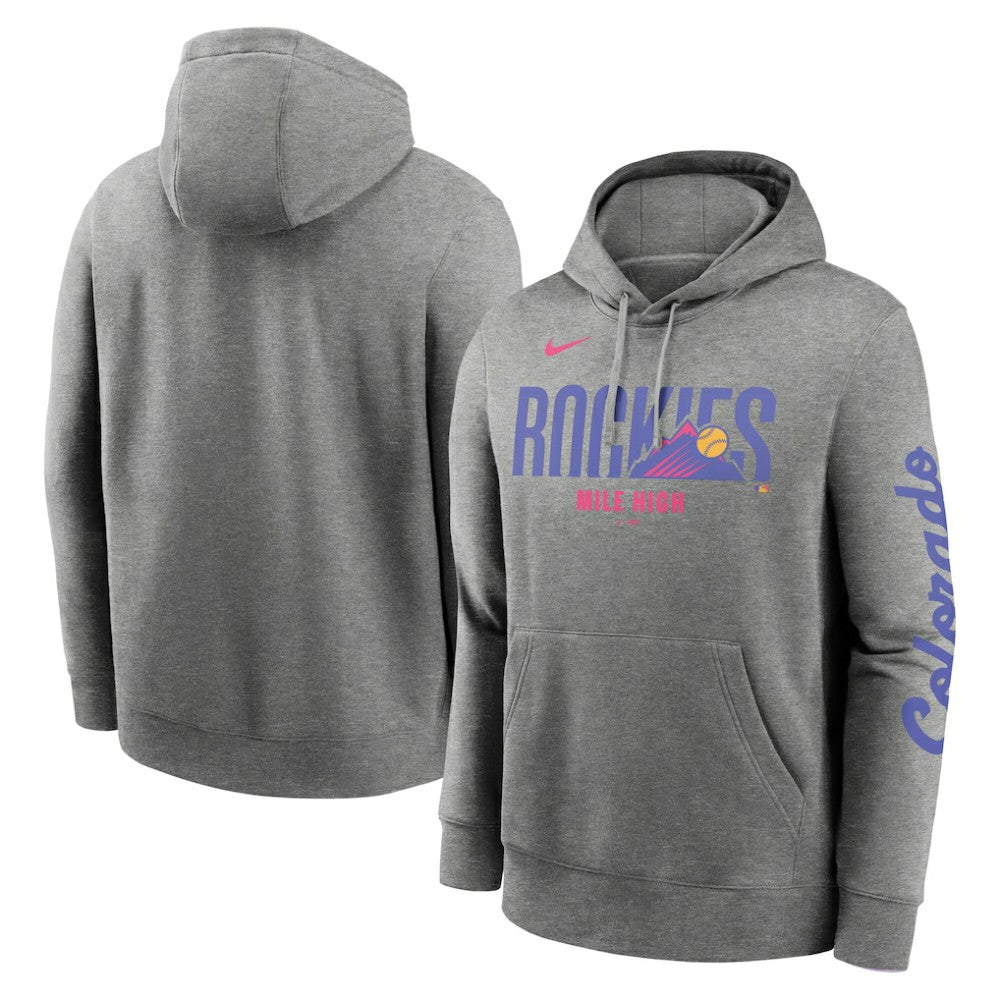 Colorado Rockies Nike 2025 City Connect French Terry Club Fleece Pullover Hoodie - Heather Charcoal - Nike Discount