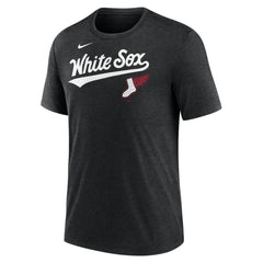 Chicago White Sox Nike City Connect Script Tri-Blend T-Shirt - Heather Black - Nike Lifestyle