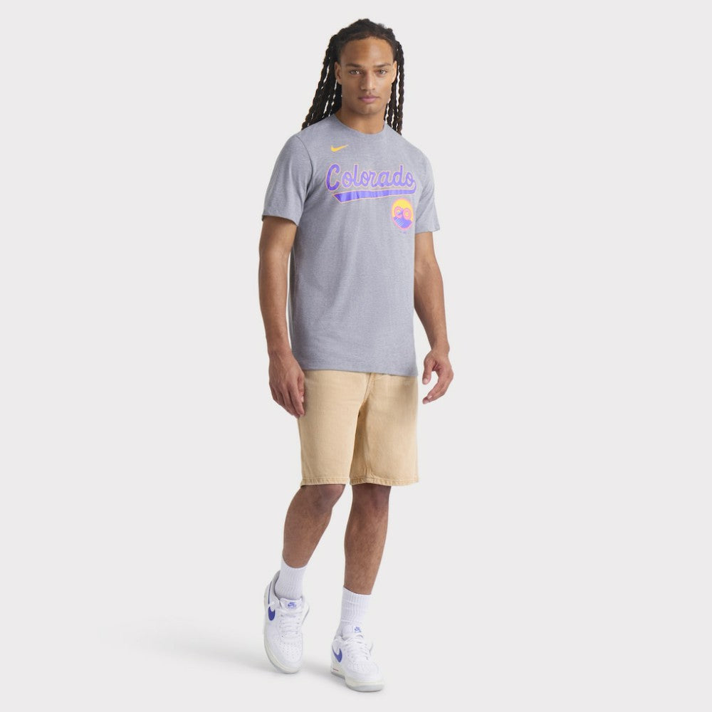 Colorado Rockies Nike City Connect Script Tri-Blend T-Shirt - Heather Charcoal - Nike on Sale