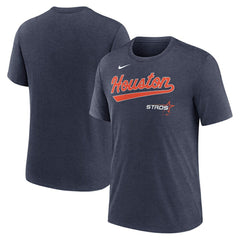 Houston Astros Nike City Connect Script Tri-Blend T-Shirt - Heather Navy - Nike Online