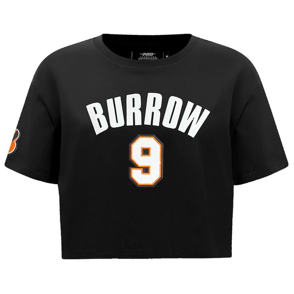 Joe Burrow Cincinnati Bengals Pro Standard Women's Player Name & Number Cropped Boxy T-Shirt Black