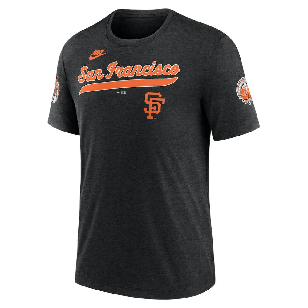 San Francisco Giants Nike Cooperstown Collection Eras Tri-Blend T-Shirt - Heather Black - Nike Sale
