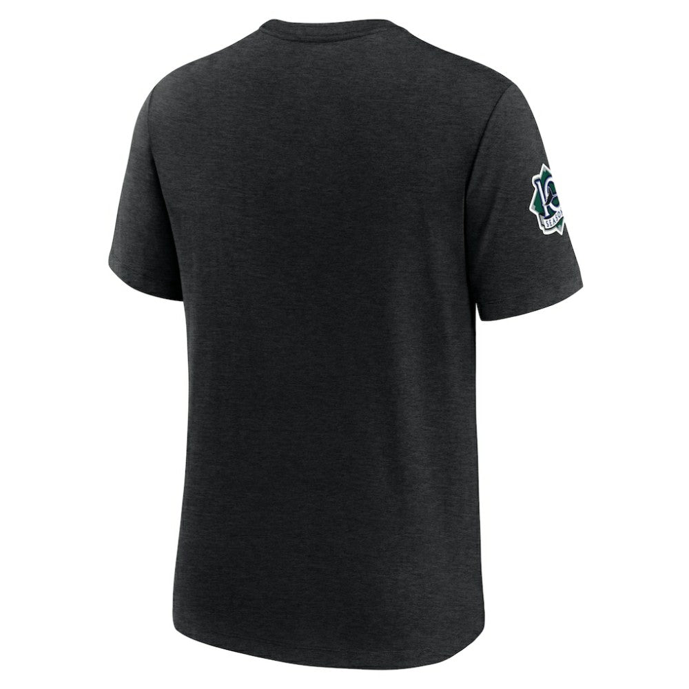 Tampa Bay Rays Nike Cooperstown Collection Eras Tri-Blend T-Shirt - Heather Black - Nike Lifestyle