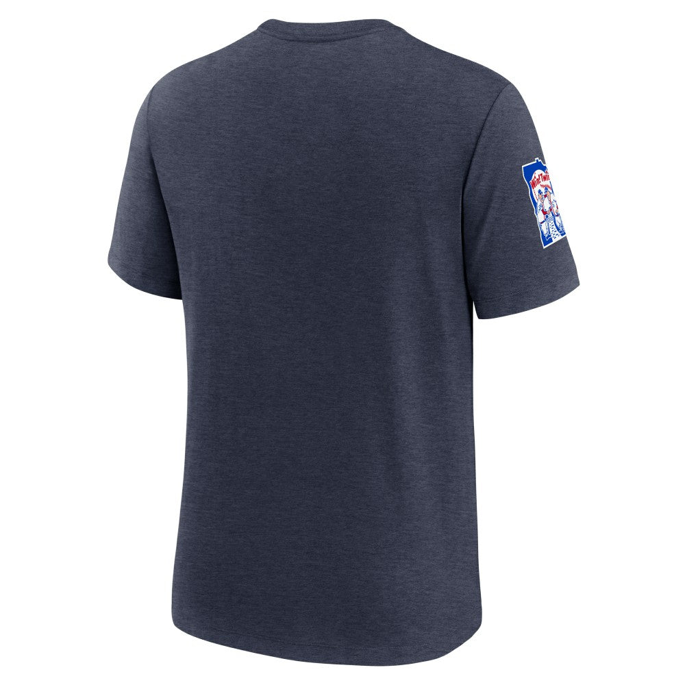 Minnesota Twins Nike Cooperstown Collection Eras Tri-Blend T-Shirt - Heather Navy - Nike Lifestyle