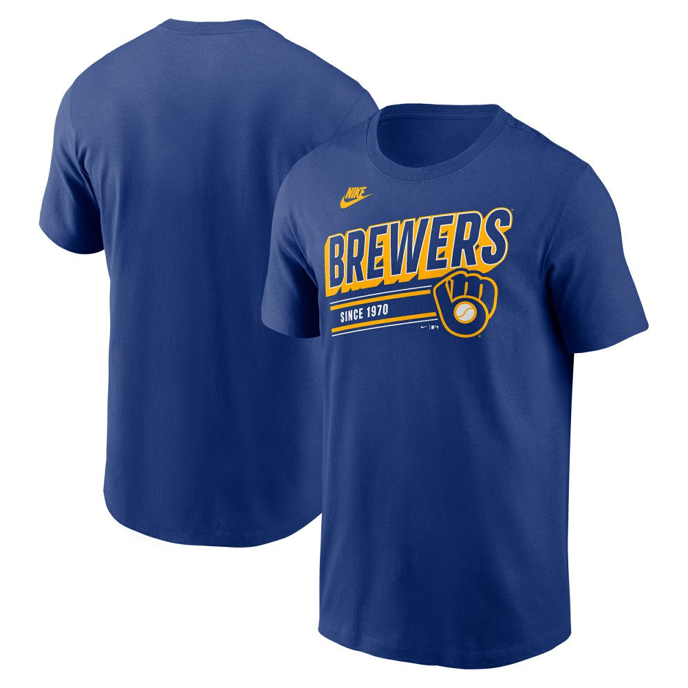 Milwaukee Brewers Nike Cooperstown Collection Retro T-Shirt - Royal - Nike Lifestyle