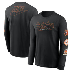 Baltimore Orioles Nike Cooperstown Collection Knockout Long Sleeve T-Shirt - Black - Nike Sale