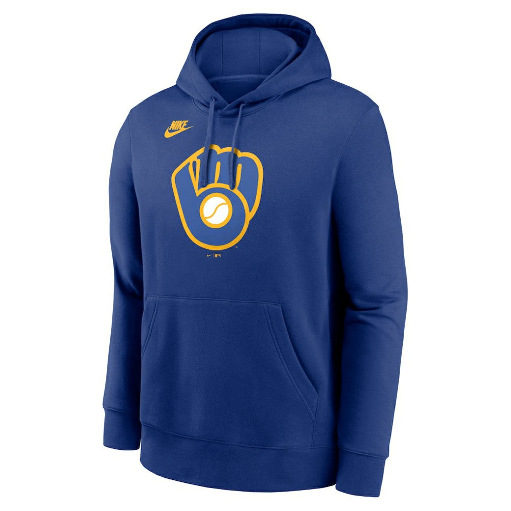 Milwaukee Brewers Nike Cooperstown Collection Logo Club Hoodie - Royal - Nike Online