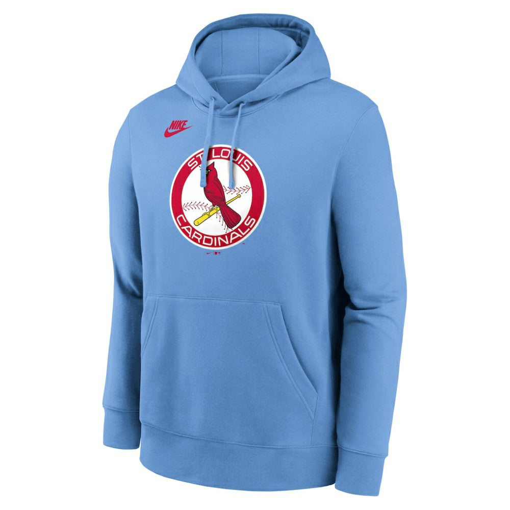 St. Louis Cardinals Nike Cooperstown Collection Logo Club Hoodie - Light Blue - Nike Online