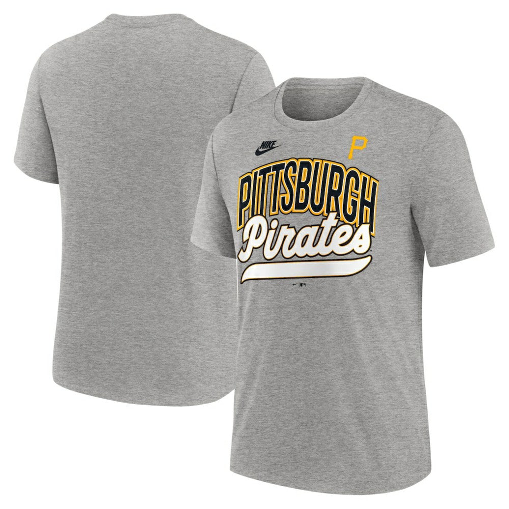 Pittsburgh Pirates Nike Cooperstown Collection Retro Tri-Blend T-Shirt - Heather Gray - Nike Sale