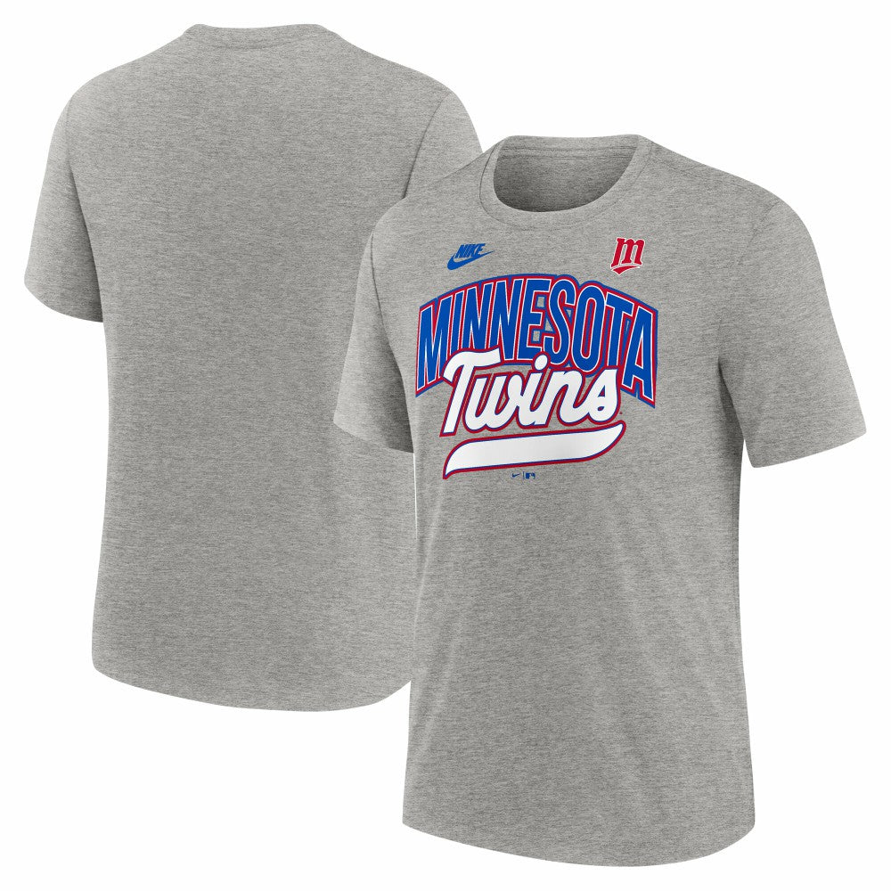 Minnesota Twins Nike Cooperstown Collection Retro Tri-Blend T-Shirt - Heather Gray - Nike Lifestyle