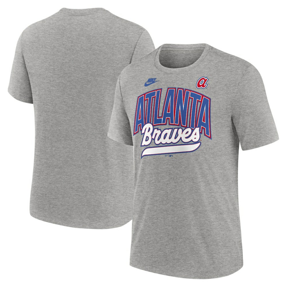 Atlanta Braves Nike Cooperstown Collection Retro Tri-Blend T-Shirt - Heather Gray - Nike Online