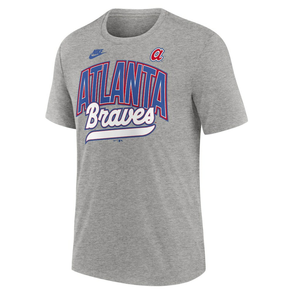 Atlanta Braves Nike Cooperstown Collection Retro Tri-Blend T-Shirt - Heather Gray - Nike Online