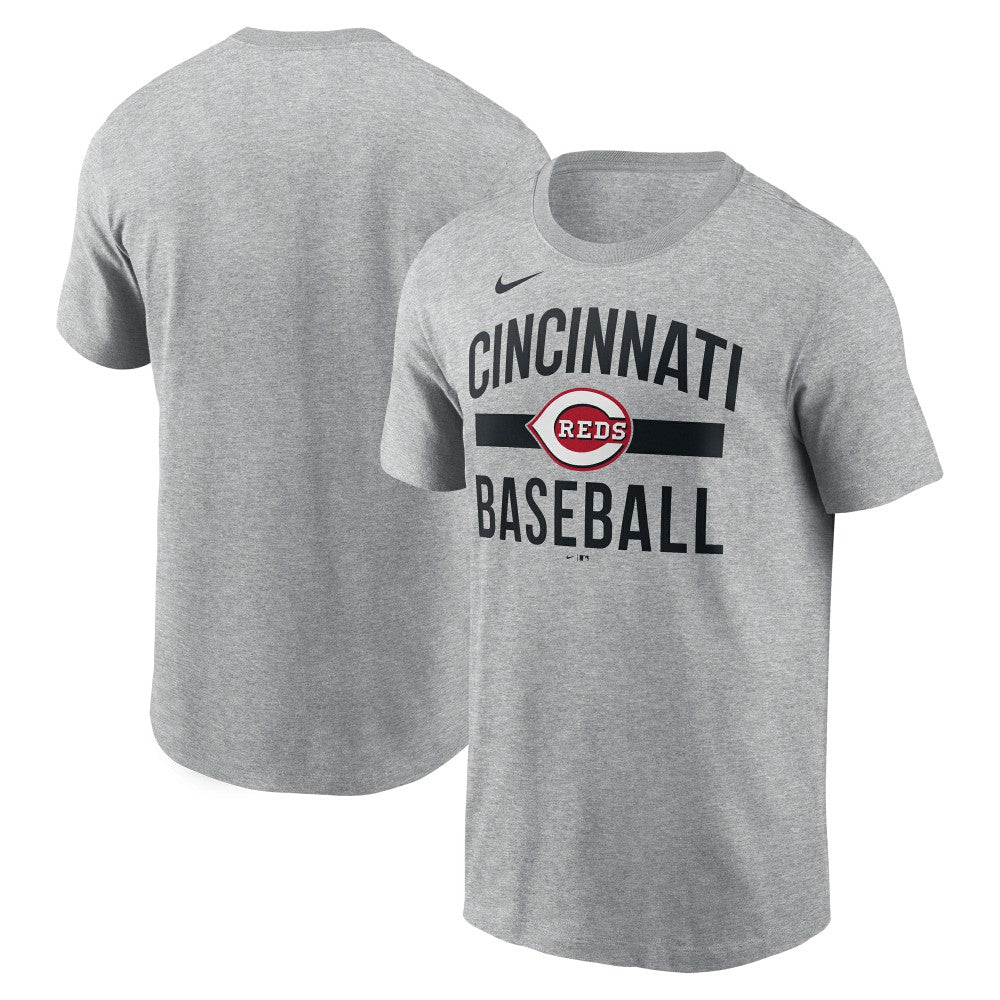Cincinnati Reds Nike  Arched T-Shirt - Heather Gray - Nike Online
