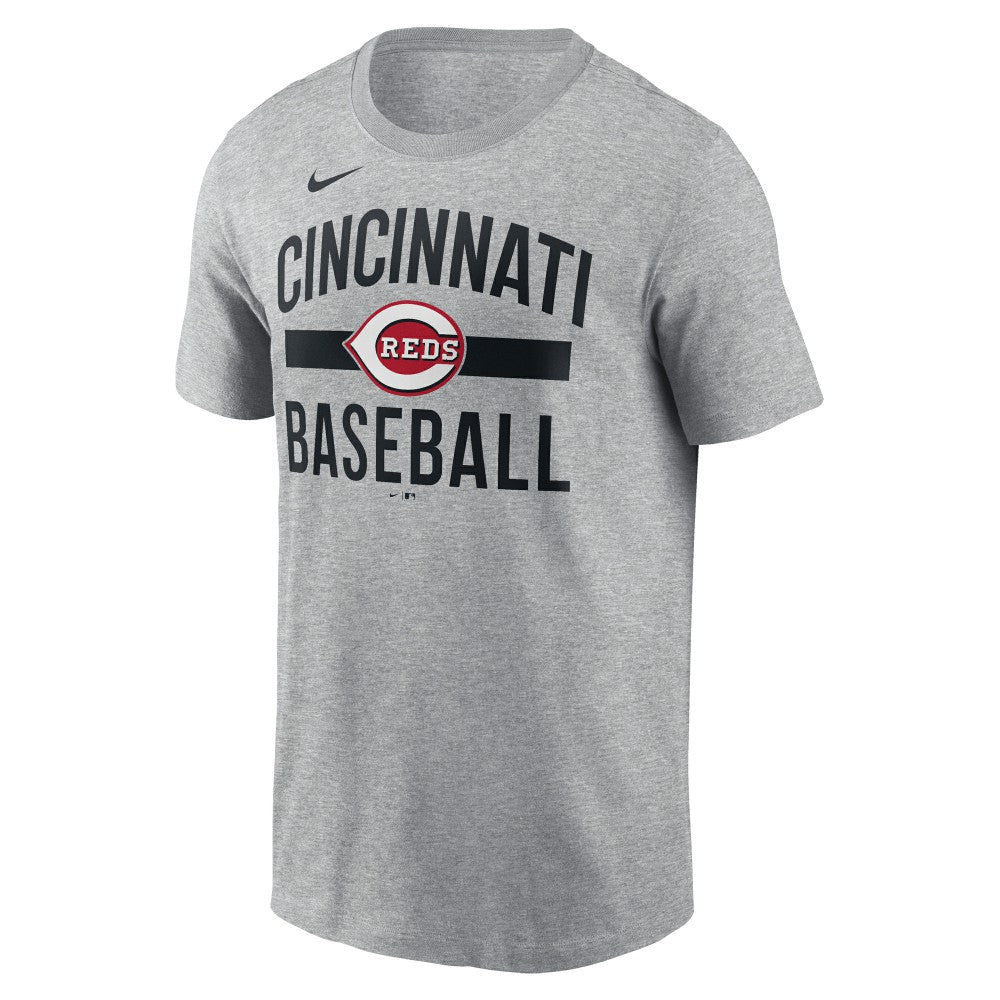 Cincinnati Reds Nike  Arched T-Shirt - Heather Gray - Nike Online