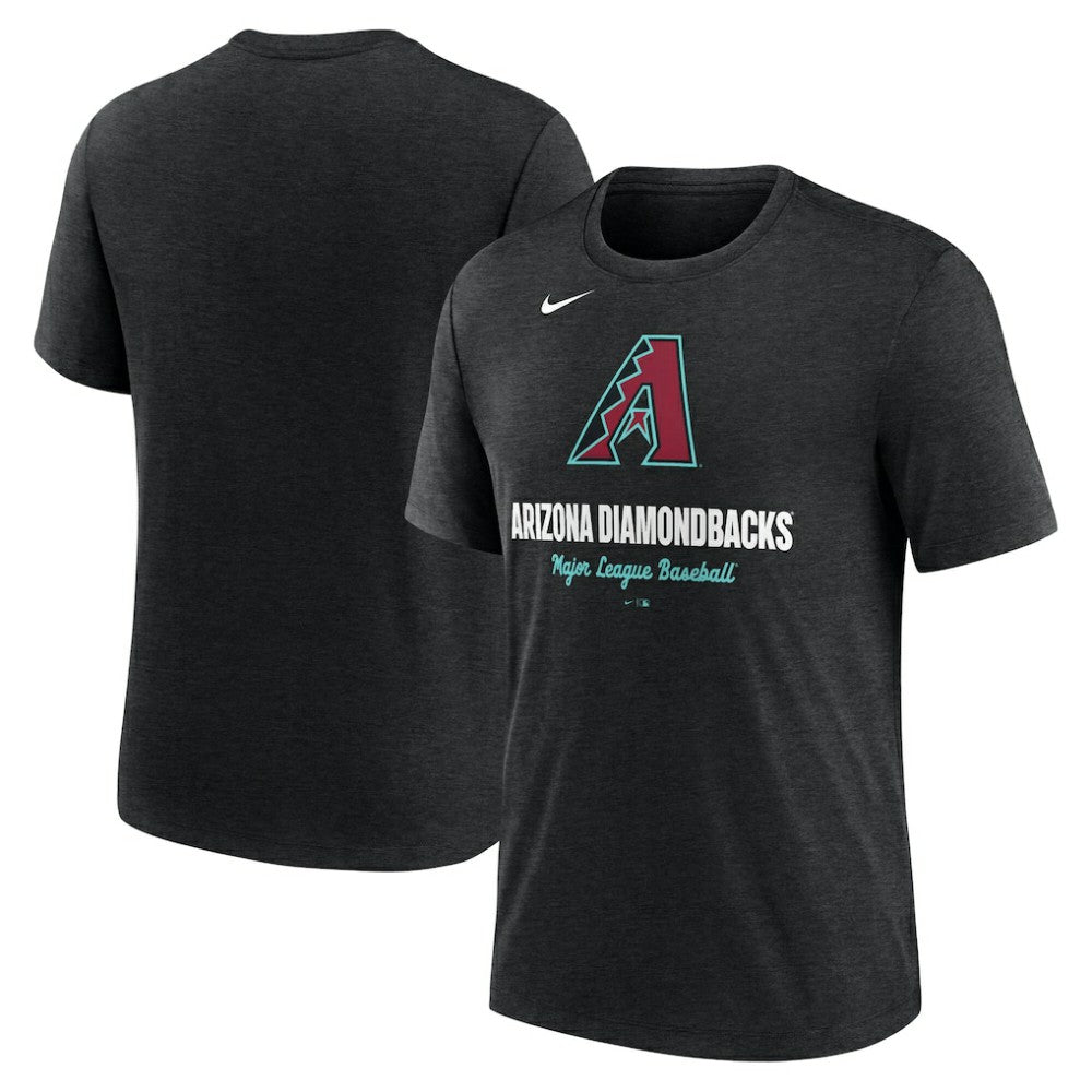 Arizona Diamondbacks Nike Logo Tri-Blend T-Shirt - Heather Black - Nike on Sale