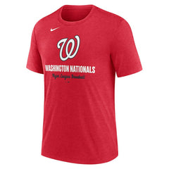 Washington Nationals Nike Logo Tri-Blend T-Shirt - Heather Red - Nike on Sale