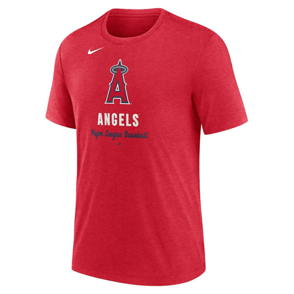 Los Angeles Angels Nike Logo Tri-Blend T-Shirt - Heather Red - Nike Lifestyle