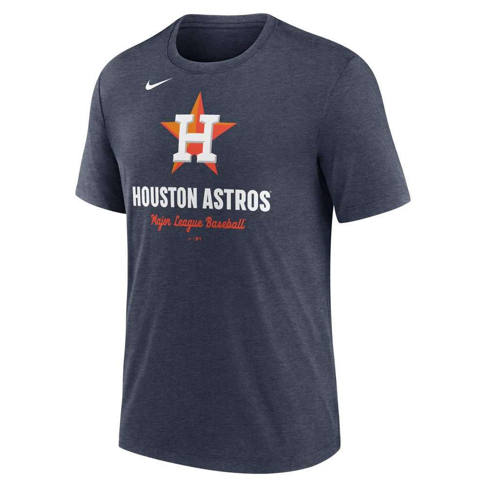 Houston Astros Nike Logo Tri-Blend T-Shirt - Heather Navy - Nike Discount